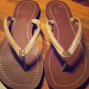 Tory Burch leather flip flops
